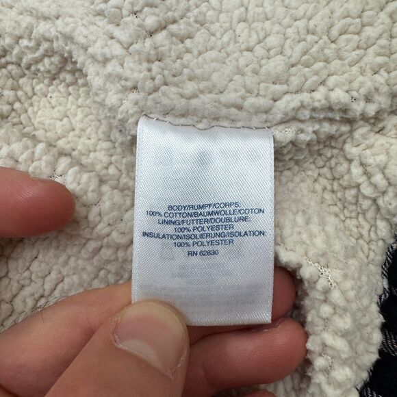 Lands' End Sherpa Lined Flannel Shirt Jacket Shaket Mens XL Brown Plaid Outdoor - Picture 7 of 14